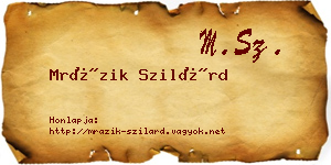 Mrázik Szilárd névjegykártya