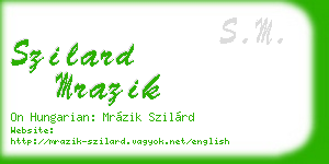 szilard mrazik business card