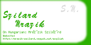 szilard mrazik business card